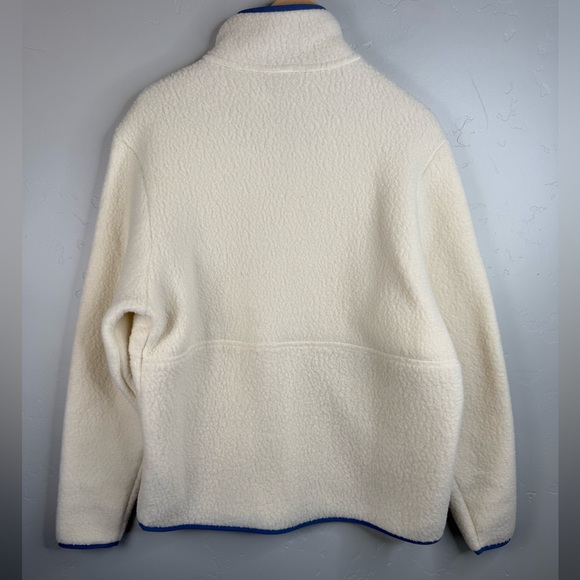 Patagonia Retro Pile Marsupial 1/2 Zip Fleece Pullover Natural/Cream/Blue Large - Picture 5 of 12